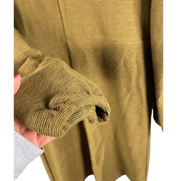 Madewell Olive Green Textured‎ Ponte Balloon Sleeve Mini Dress Size Small - Picture 6 of 10